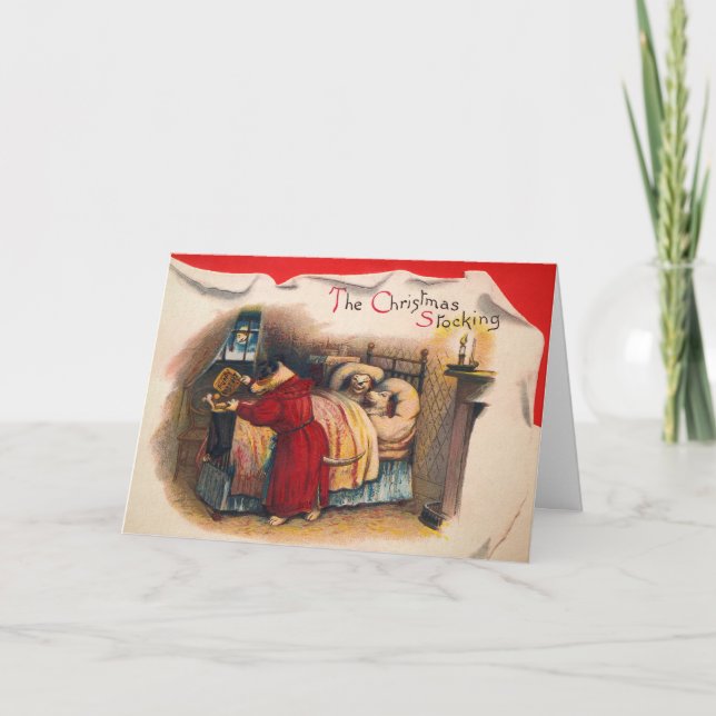 Cartão de Férias de Cães de Natal Vitoriano (Frente)