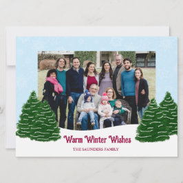 Cartão de Férias de Cena de Inverno das Árvores Ne