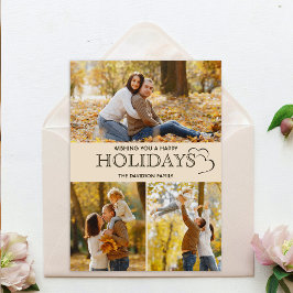 Cartão de Férias de Colagem de Fotografias Elegant