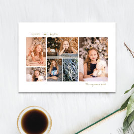 cartão de férias de colagem de fotografias ouro si