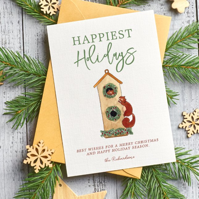 Cartão de Férias de Colagem de Fotos de Esquilos e (Criador carregado)