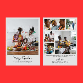 Cartão de Férias de Colagem de Fotos Minimalista M