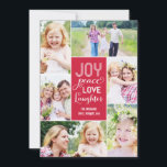 Cartão de Férias de Colagem - Vermelho<br><div class="desc">Celebre a temporada com este cartão de Natal moderno e elegante da Berry Berry Sweet. Visite WWW.BERRYBERRYSWEET.COM para ver nossa coleção de papelaria elegante.</div>