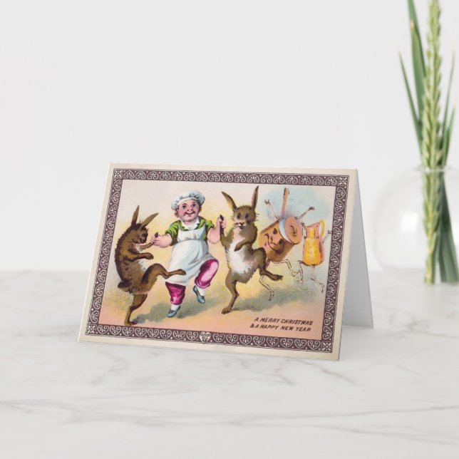 Cartão de Férias de Dança Vitoriano (Frente)