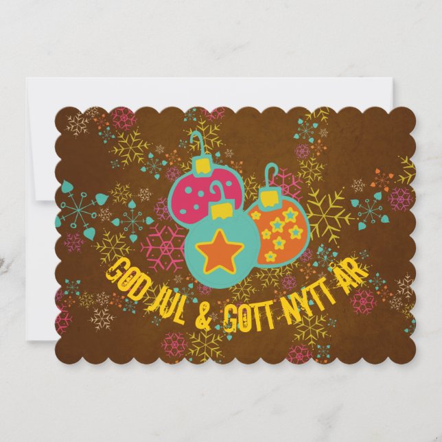Cartão de Férias de Deus Jul & Gott Nytt År (Frente)