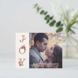 Cartão de Férias de Dourado Feriado de Joy Benefic