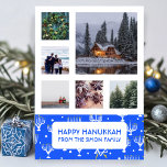 Cartão de Férias de Estrelas de FOTO PERSONALIZADO<br><div class="desc">Personalize esta placa plana adicionando seu próprio texto e fotos na frente ou atrás. Há uma grade em frente às fotos que facilita o uso de fotos de qualquer tamanho e mantém-nas alinhadas e em formato quadrado. Você pode excluir a grade ou alterar as cores ou a espessura das linhas,...</div>