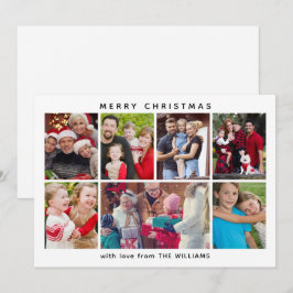 Cartão de Férias de Família Minimalista com Seis F