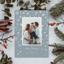 Cartão de Férias de Floco de Neve Desenhado à Mão