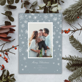 Cartão de Férias de Floco de Neve Desenhado à Mão