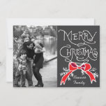 Cartão de Férias de Foto: Chalkboard Felry Christm<br><div class="desc">Cartão de Férias de Foto: Foto do Arco Vermelho Russo do Chalkboard Foto Feliz Natal Fotografia © Storytree Studios,  Stanford,  CA</div>