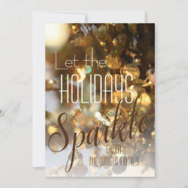 Cartão de Férias de Foto Clássico Moderno com Bril