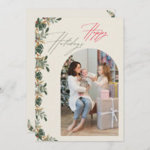 Cartão de Férias de Foto da Família Arco Minimalis