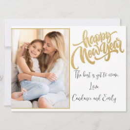 Cartão de Férias de Foto de Ano Novo Feliz