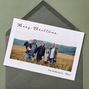 Cartão de Férias de Foto de Script Moderno Minimal