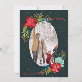 Cartão de Férias de Foto Floral Pintado à Mão