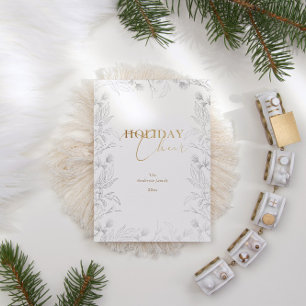 Cartão de Férias de Foto para Caligrafia Dourada d