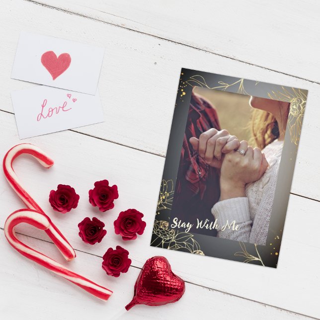 Cartão de Férias de Fotos do ouro Elegante (Criador carregado)