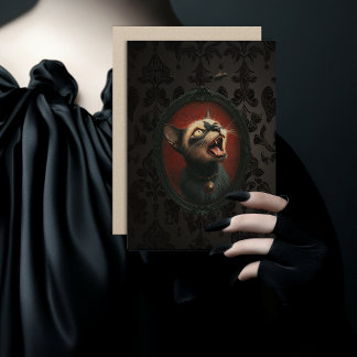 Cartão de Férias de Gato Louco