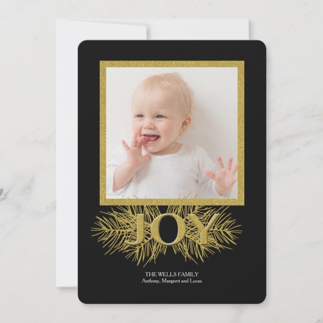 Cartão de Férias de Joy Photo (Frente)