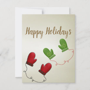 Cartão de Férias de Luvas de Natal Perfeito e Le