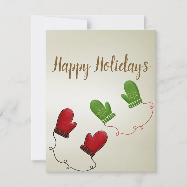 Cartão de Férias de Luvas de Natal Perfeito e Lega (Frente)