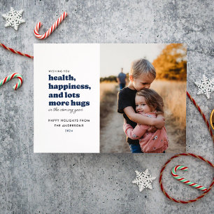 Cartão de Férias de Muitos Mais Hugs (Azul)