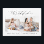 Cartão de Férias de Natal, agradecido e abençoado<br><div class="desc">Cartão de Natal de multifoto agradecido e abençoado. Com a aquarela na cena de inverno.</div>