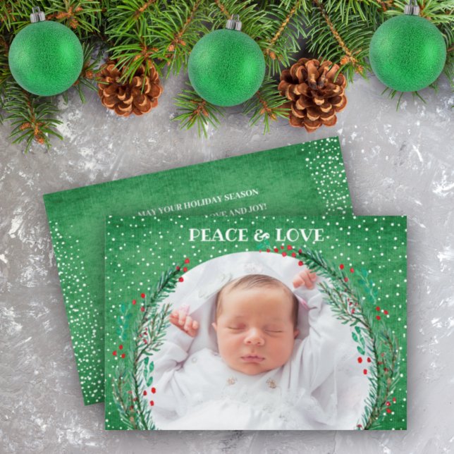 Cartão de Férias de Natal Berries Pine Wreath (Criador carregado)