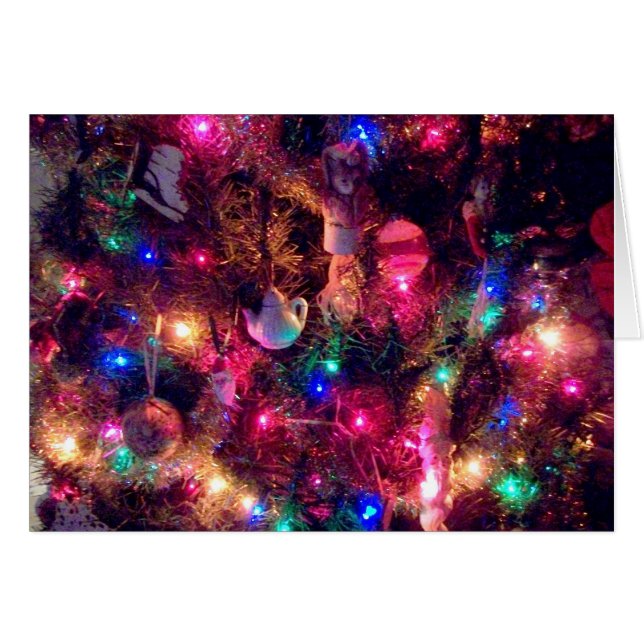 Cartão de Férias de 'Natal Brilhante' - Beleza e M (Frente Horizontal)