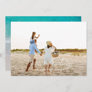 Cartão de Férias de Natal com 1 fotografia, mínimo