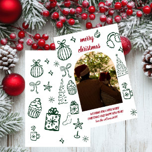 Cartão de Férias de Natal com Arco Retro Caprichos