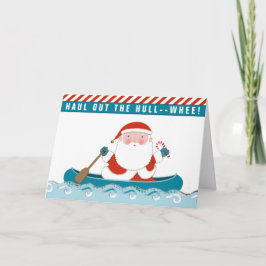 Cartão de Férias de Natal de Canoagem de Kayaking