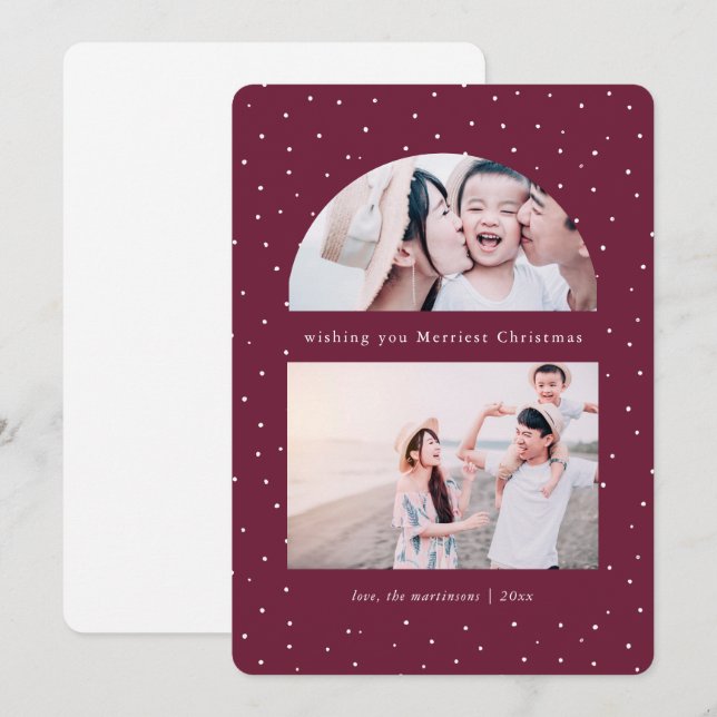 Cartão de Férias de Natal de Grama de Neve Globe (Frente/Verso)