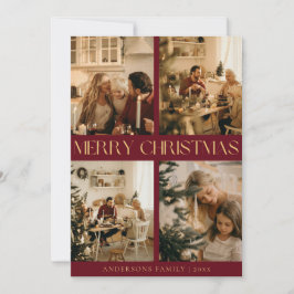 Cartão de Férias de Natal de Na moda Vermelho Mode