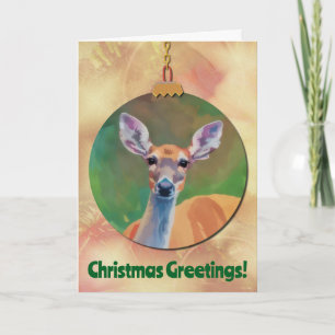 Cartão de Férias de Natal de pop Art Deer Animal A