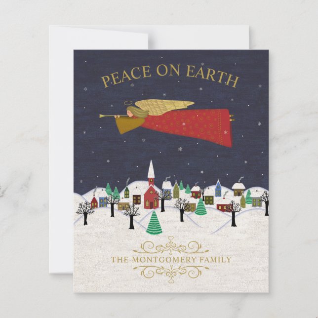 Cartão de Férias de Natal do Angel Town Folk (Frente)