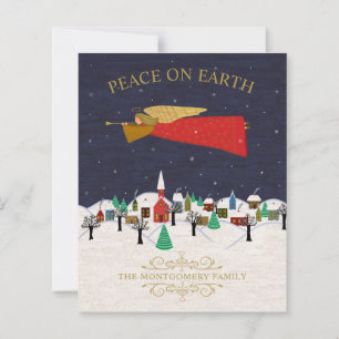 Cartão de Férias de Natal do Angel Town Folk
