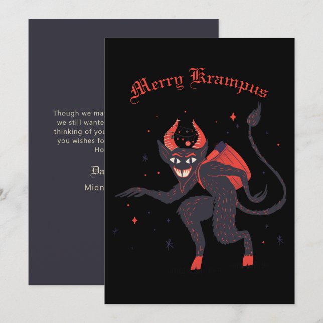 Cartão de Férias de Natal do Krampus feliz (Frente/Verso)