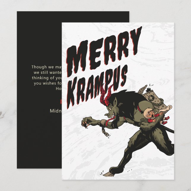 Cartão de Férias de Natal do Krampus feliz (Frente/Verso)