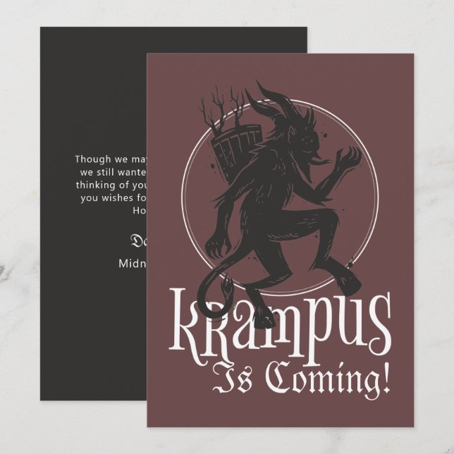 Cartão de Férias de Natal do Krampus feliz (Frente/Verso)