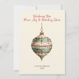 Cartão de Férias de Natal do Ornament Elegante