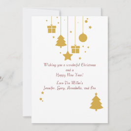 Cartão de Férias de Natal do Ornamento Dourado