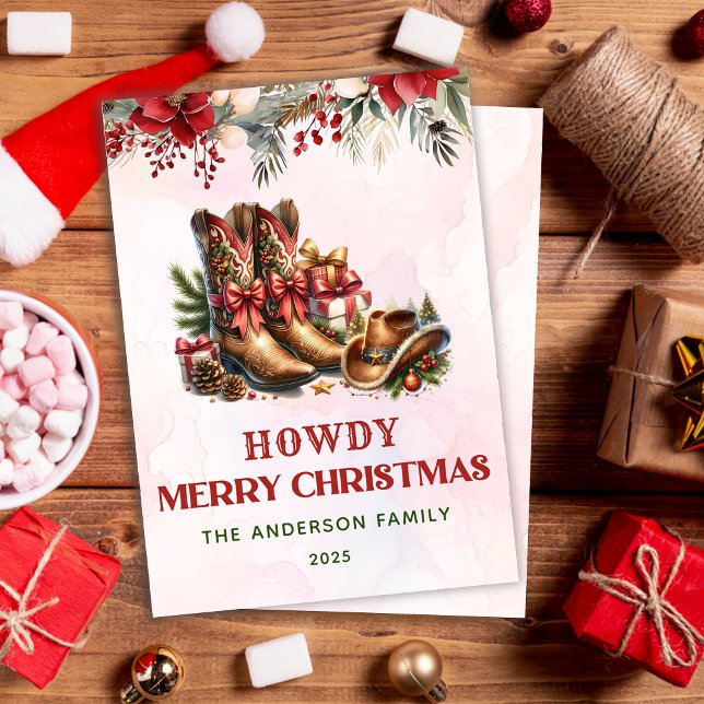 Cartão de Férias de Natal do Western Cowboy inicia (Criador carregado)