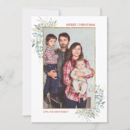 Cartão de Férias de Natal do Winter Greenery