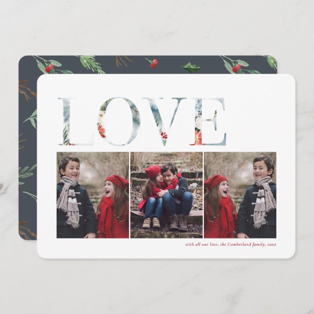 Cartão de Férias de Natal do Wintry (Frente/Verso)