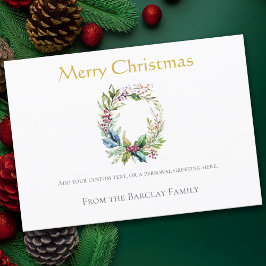 Cartão de Férias de Natal Dourado