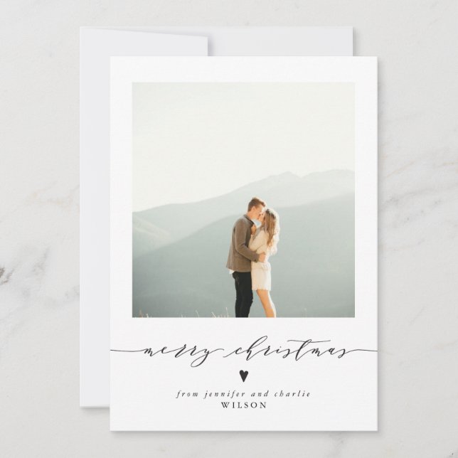 Cartão de Férias de Natal Elegante (Frente)