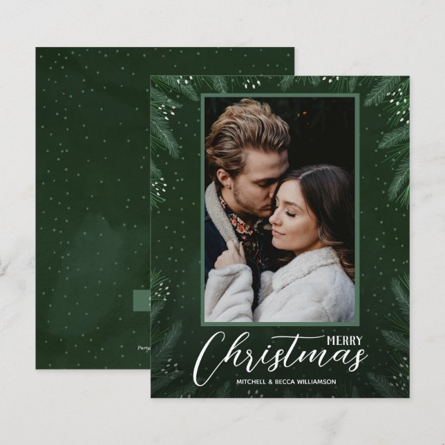 Cartão de Férias de Natal Feliz (Frente/Verso)