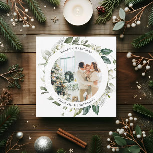 Cartão de Férias de Natal Feliz Berry Wreath